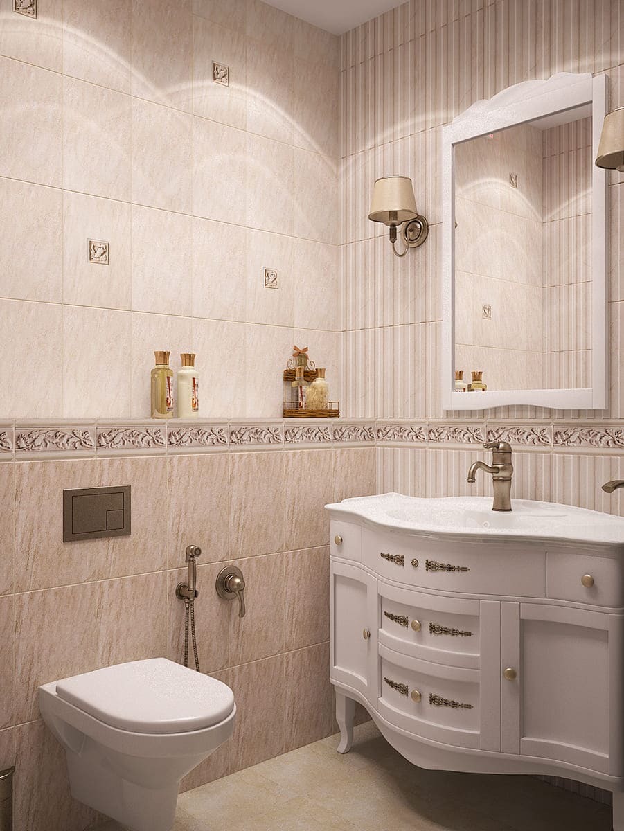 Дизайн санузла от студии Goldiz в Екатеринбурге — сочетание современности и классики