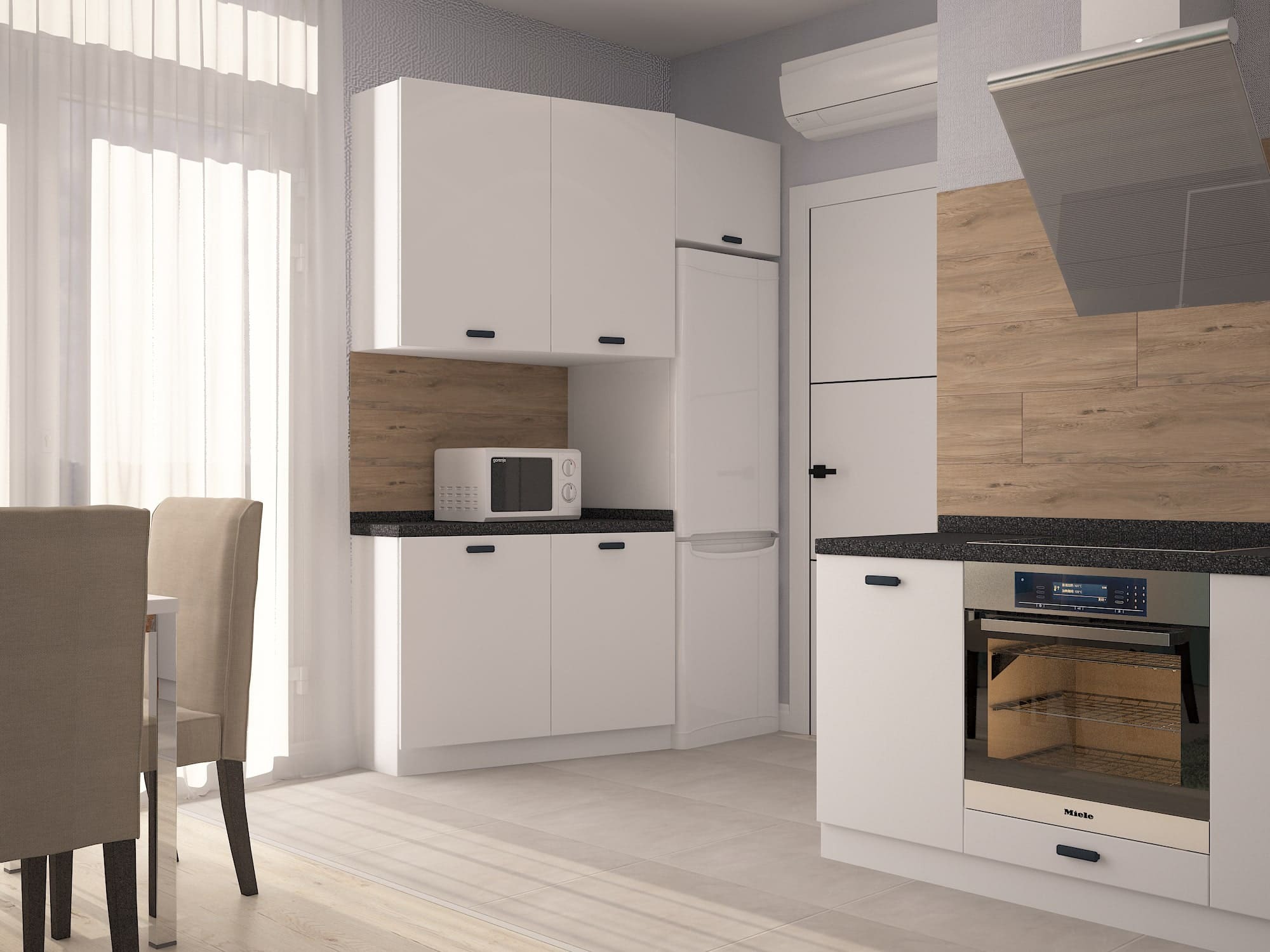 Проект гостиной с диваном, акцентной картиной и мягким светом по периметру потолка