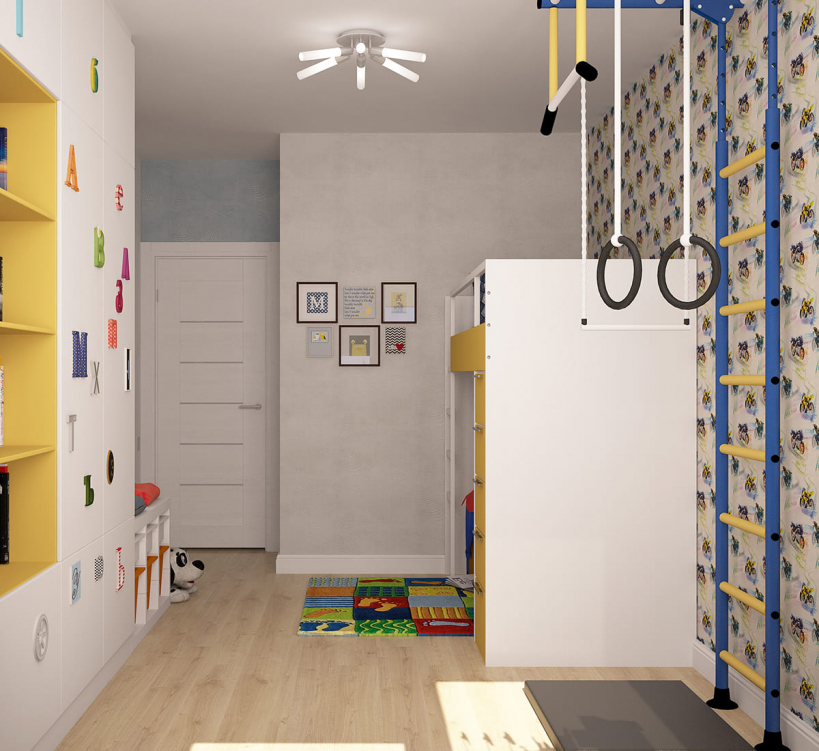 Интерьер яркой современной детской комнаты