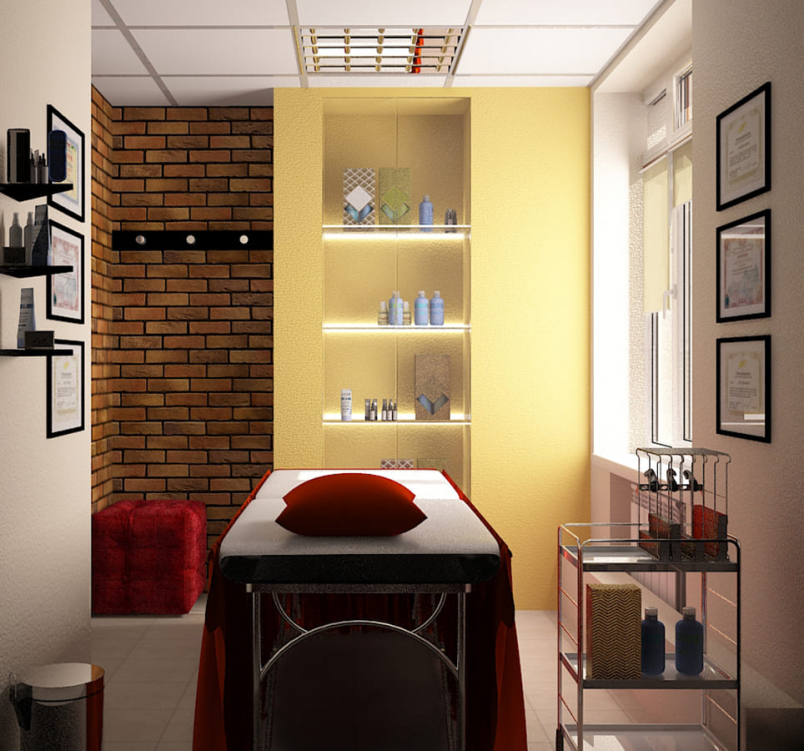 Дизайн интерьера кабинета в студии салона красоты
