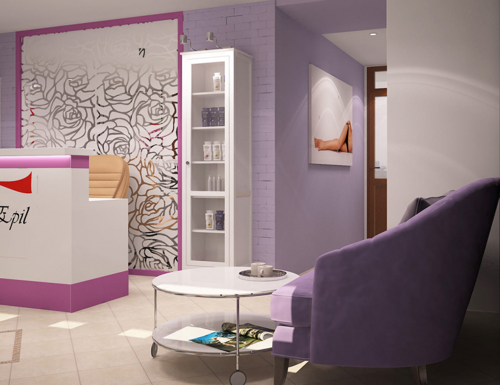 Просторная и удобная зона ожидания для посетителей салона красоты